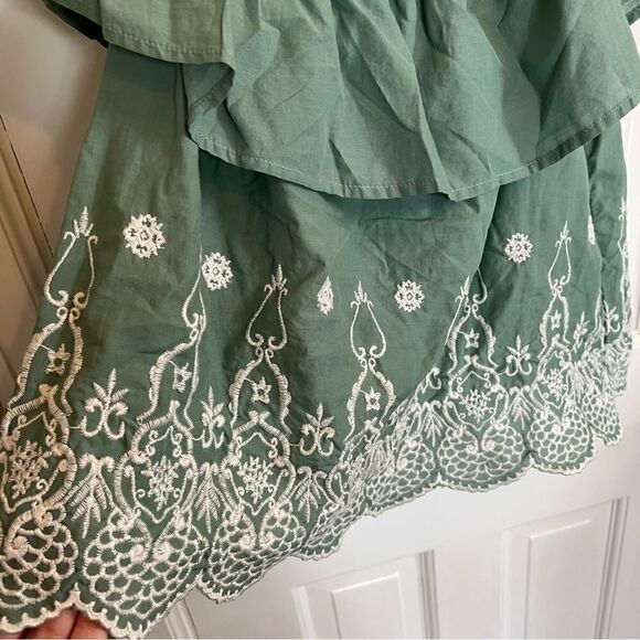 Haute Monde Green off shoulder lace design crop top - Picture 9 of 10